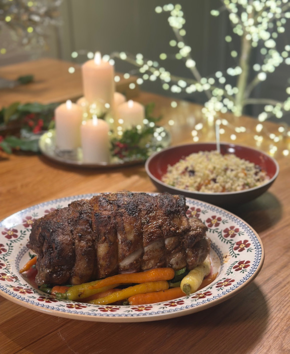 Aromatic Slow Roasted Shoulder of Lamb and Jeweled Bulgar Wheat